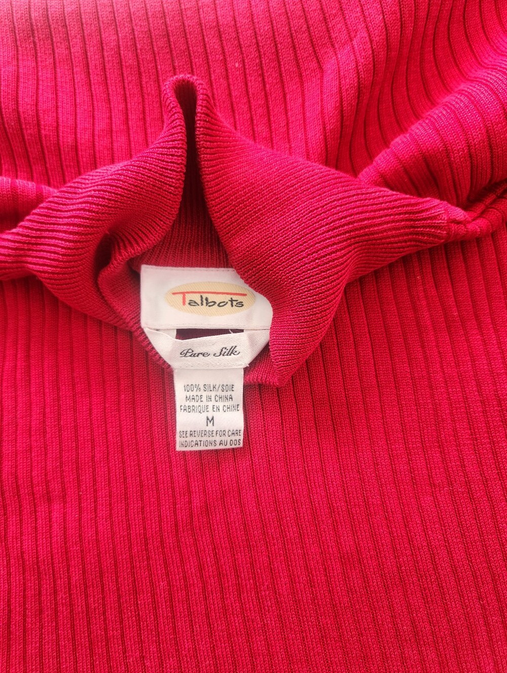 Talbots Ribbed Turtleneck Sweater - Bright Red - Picture 3 of 4